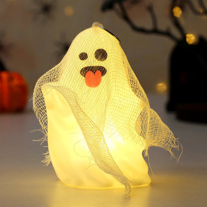 In Stock Halloween Ghost Head Decorations White Gauze Props Ornaments Spooky Haunted House Prank Novelty Toys Birthday Gift