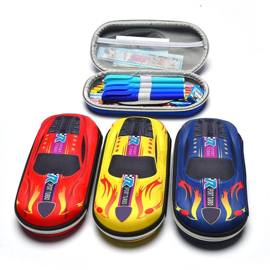 Ce Pen3D Racing Car Pencil Cases Cartoons School Pencil Case For Children Stationery Box EVA PU Plastic Pen Case Boyut Bag