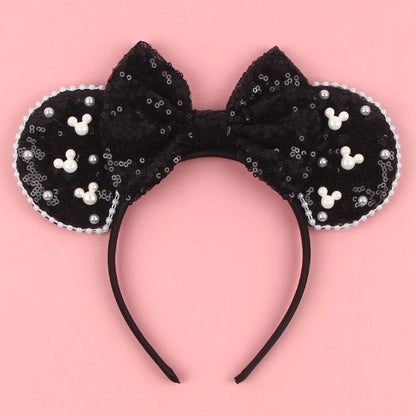 New Trendy Mouse Ears Headband 3.3"Velvet For Girls Soft Bow Hairband Halloween Festival Party Trip DIY Hair Accessories Gifts