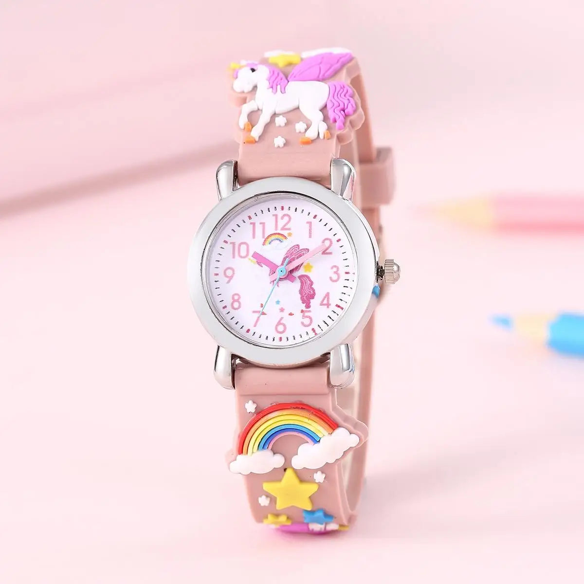 Rainbow Winged Unicorn Pegasus Children's Cartoon Watch