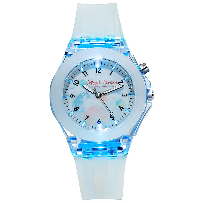 New Sport Kid Watches For Girls Boys Gift Personality Clock Easy Read Children Silicone Flash Quartz Wristwatches Reloj Infantil