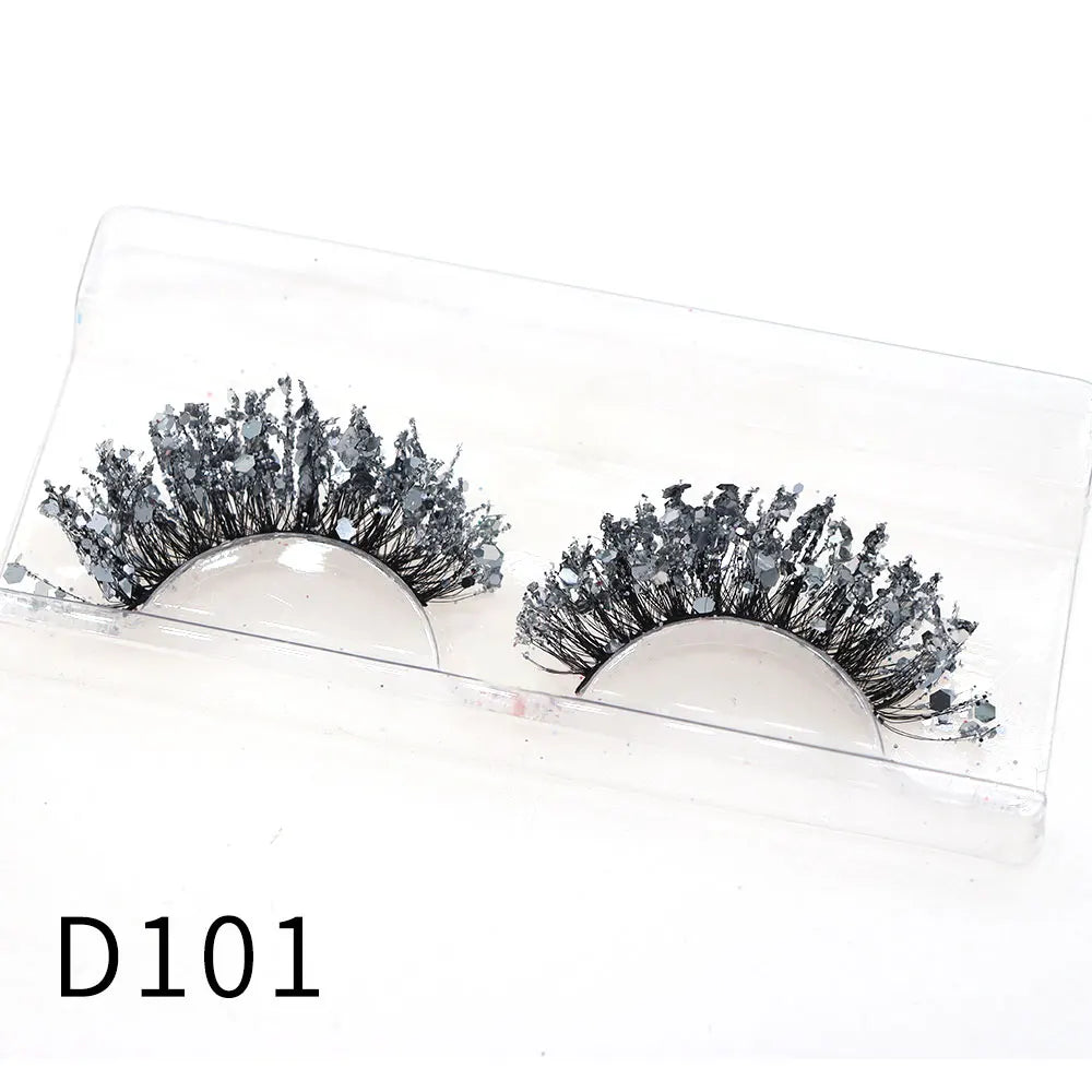 1 Pair Halloween Style Dreamy Sequins Glitter False Eyelashes Whole Strip Fluffy DIY Lashes Cosplay Stage Eye Makeup