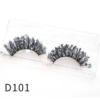 1 Pair Halloween Style Dreamy Sequins Glitter False Eyelashes Whole Strip Fluffy DIY Lashes Cosplay Stage Eye Makeup