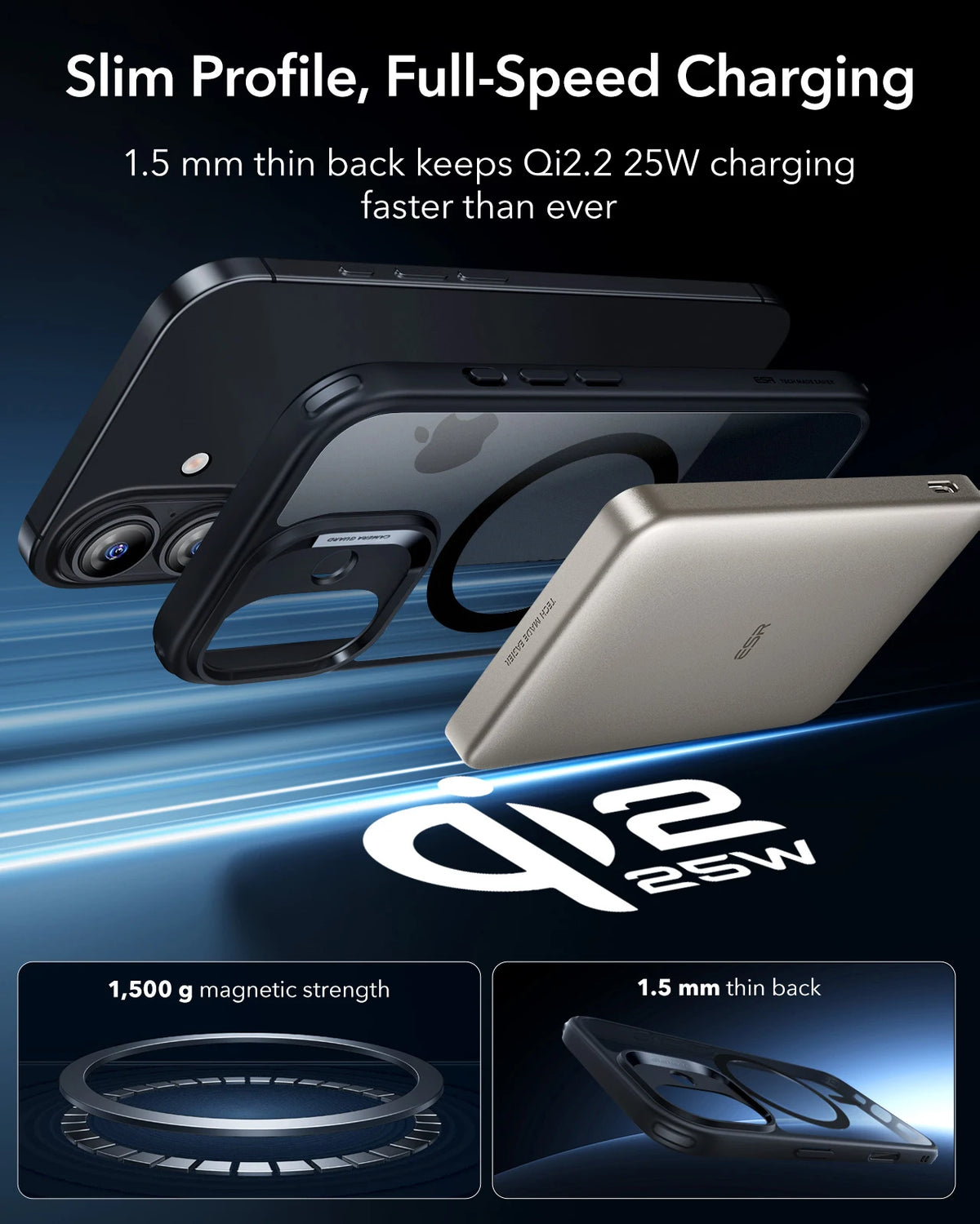ESR for iPhone 18 Pro Max/18 Pro(2026) Magnetic Phone Case Military-Grade Protection Back Cover for iPhone 17/16/Air Series