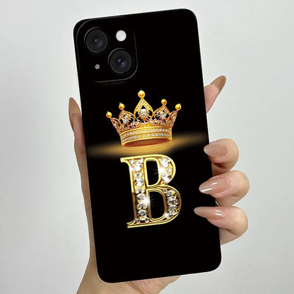 For Apple iPhone 15 Plus Case iPhone15 Pro Crown Letter Cover Soft Liquid Phone Case For iPhone 15 Pro Max iPhone15 Fundas Coque