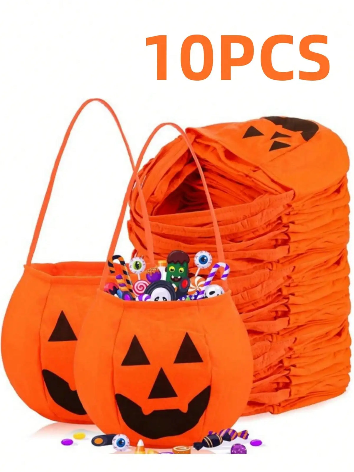 1/3/5/10Pcs Halloween Pumpkin Bags Handheld Non-woven Fabric Bags Candy Bags Halloween Party Supplies Makeup and Clothing Props
