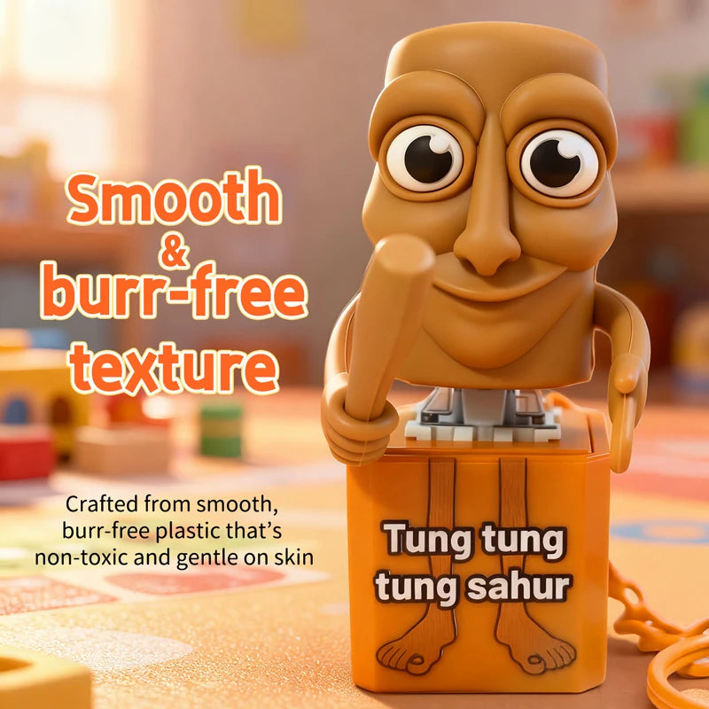 Tung tung tung Sahur Keychain Wooden Stick Man Button Keychain Click Luminous Sound Pendant Anime Peripheral Decor Gift Toys
