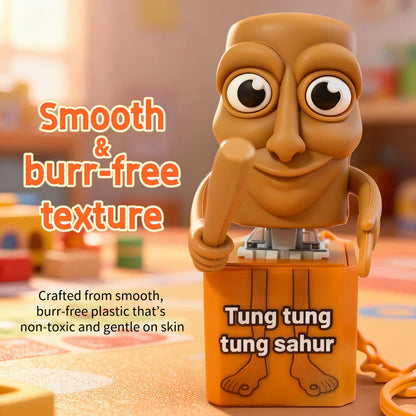 Tung tung tung Sahur Keychain Wooden Stick Man Button Keychain Click Luminous Sound Pendant Anime Peripheral Decor Gift Toys