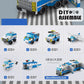 6in1 Police Sports Car Fire Engine Mini Loader Truck Plane Classic City Model Building Blocks Set Bricks Toy Gift for Kids