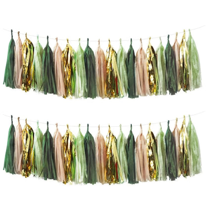 15Pcs Vibrant Tassel Garland Banners - Ideal for Birthday, Halloween, Christmas, Weddings Party Decorations and Home Decorations