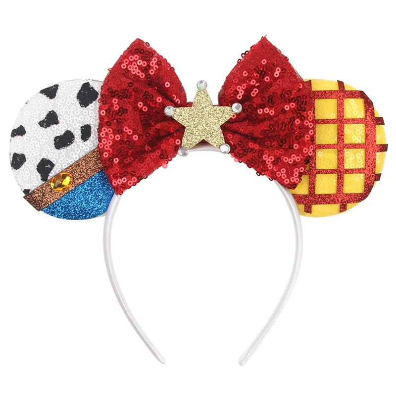 2023 Mouse Ears Headband For Kids Adult Halloween Spider Sequins Bow Hairband Festival Party Cospaly DIY Hair Accessories