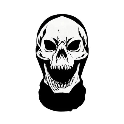 Halloween Skeleton Mask Elastic Mesh Hood Scary Party Cosplay Prop Breathable Face Cover Hood