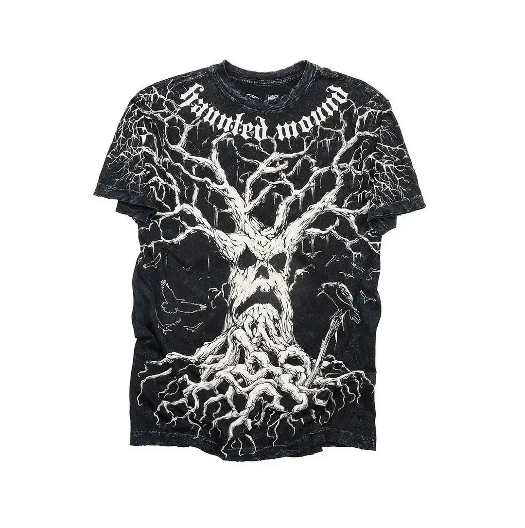American New Retro Trend Printed Long Sleeve 90s Street Hip-Hop Harajuku T-shirt Men Fashion Gothic Casual Pure Cotton Loose Top