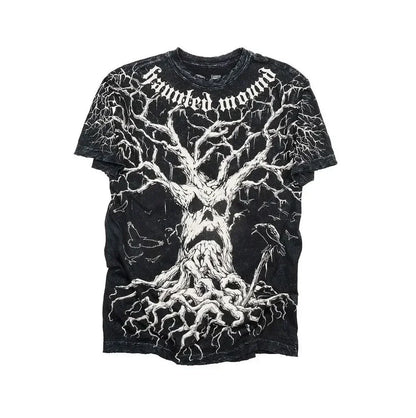 American New Retro Trend Printed Long Sleeve 90s Street Hip-Hop Harajuku T-shirt Men Fashion Gothic Casual Pure Cotton Loose Top