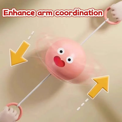 2pcs Luminous Whistle Ball Children's Rotating Flash Flywheel Puzzle Pulling Rope Childhood Creative Stress Relief work out Toy