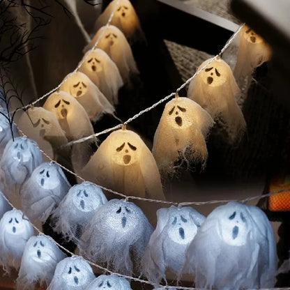 In Stock Halloween Ghost Head Decorations White Gauze Props Ornaments Spooky Haunted House Prank Novelty Toys Birthday Gift