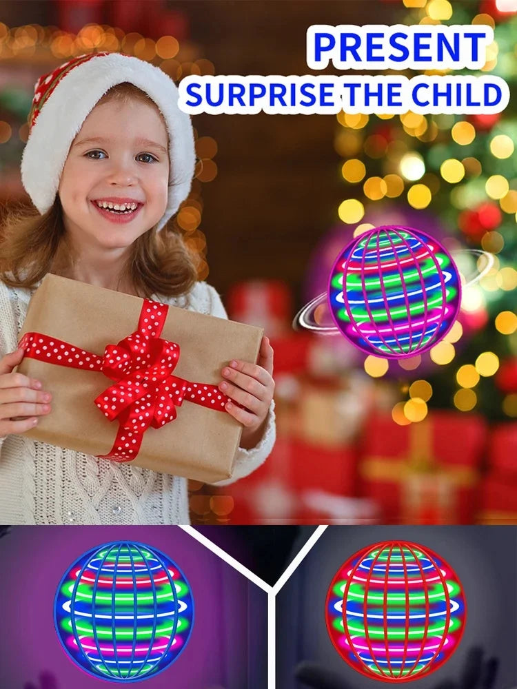AFlying Ball, Automatic Spinning Ball, LED Dazzling Lights, Floating Magic, Fan, UFO Flying Machine, Toy Gift, Game, Sports Ball