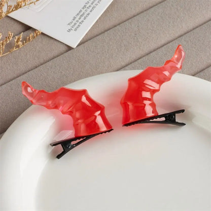 Gothic Devil Horn Hairpin Hairband Duckbills Braids Halloween Headband Hair Clip Creatively Halloween Hair Hoop Halloween Party