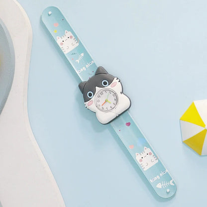 Cartoon Printed Strap Children's Watch Colorful Silicone Baby Birthday Gift Kids Study Time Toy Girls Boys Watch Clock Bracelet