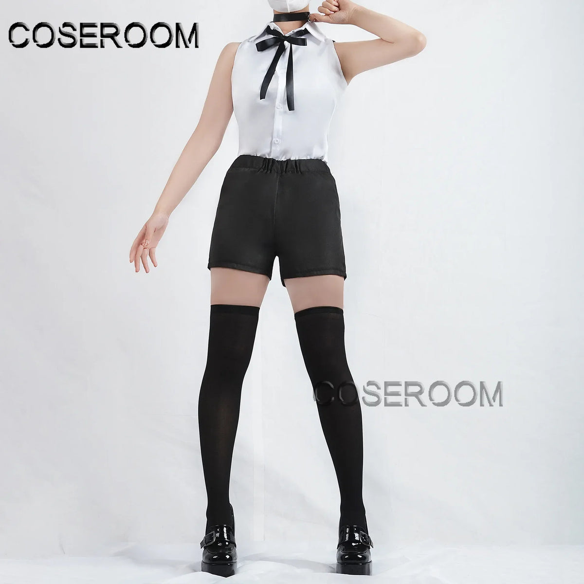 Chainsaw Reze Cosplay Costume Outfits Shirt Tie Short Wig Neck Ring Women Anime Uniform Halloween