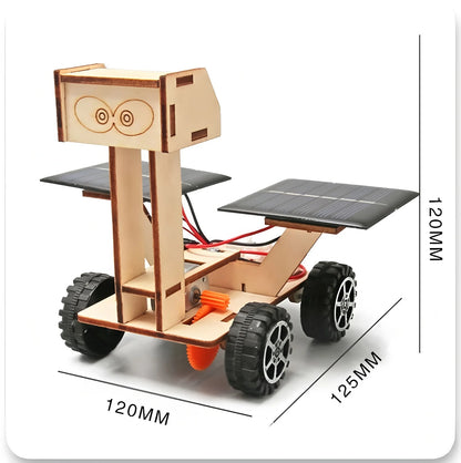 Solar Car Lunar Exploration Vehicle Children's Diy Hand-Assembled Model Diy 3d Wooden Puzzle Science And Education Toys