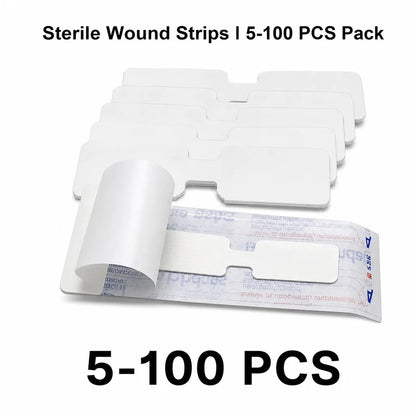 80pcs Butterfly Closure Bandage Strips - Adhesive Strip Stitch Bandages for Closing Skin Wounds with Non-Stick Pad