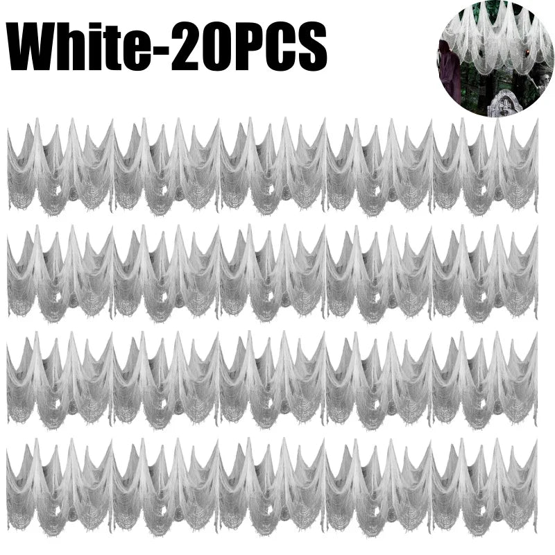 Spooky Halloween Fabric Decor -  Terror Gauze for Outdoor Scenes, Haunted Porch & Window Dressings