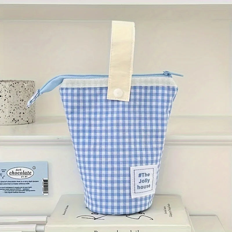 Jolly House Large Capacity Pencil Case, Zipper Fabric Desk Organizer Pen Holder for School Office Travel