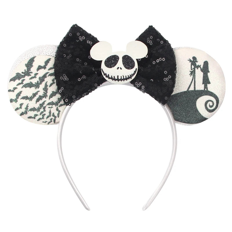 2024 Halloween Mouse Ears Headband Sequins Bow Hairband For Women Featival Party DIY Hair Accessories Boutique