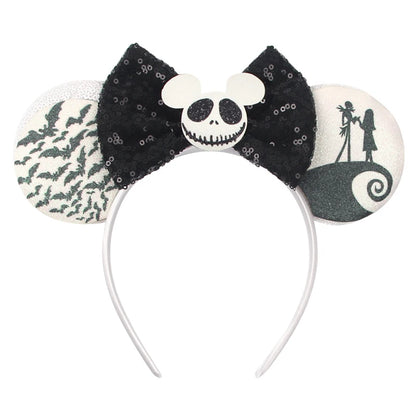 2024 Halloween Mouse Ears Headband Sequins Bow Hairband For Women Featival Party DIY Hair Accessories Boutique