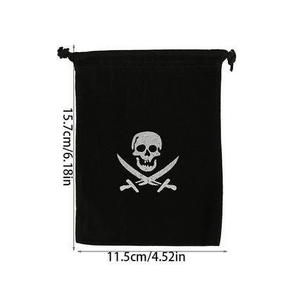 10Pcs Pirate Drawstring Gift Bags Treasure Coin Pouch Kids Boys Halloween Birthday Party Favors Supplies Small Candy Treat Bags