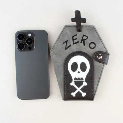 Women's Niche Coffin Shaped Handbag Wallet Double Fold Zero Wallet Unique Halloween Gift