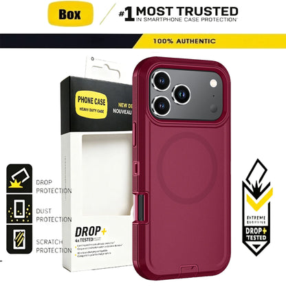 3IN1 Military Grade Heavy Duty Armor Case For IPhone 18 Pro Max 17 16 15 14 Plus Magnetic Charge TPU+PC Anti-fall Protect Cover