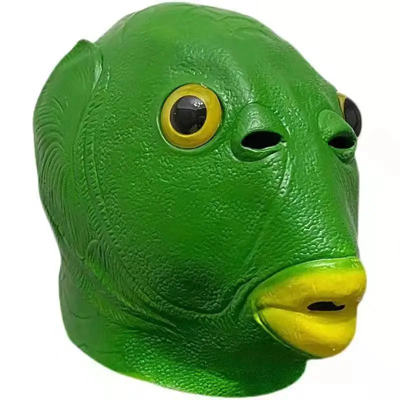 Cospaly Green Fish headed Monster Mask Murloc Hair Mask Fish Headgear Cute and Funny Mask for Halloween Carnival Costume Party