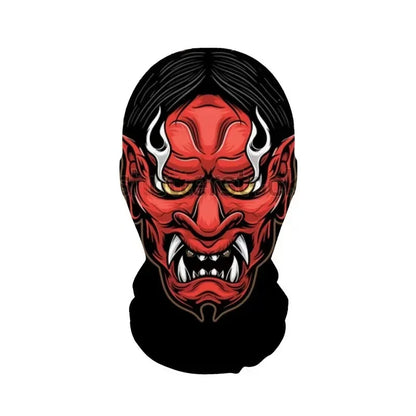 Halloween Skeleton Mask Elastic Mesh Hood Scary Party Cosplay Prop Breathable Face Cover Hood