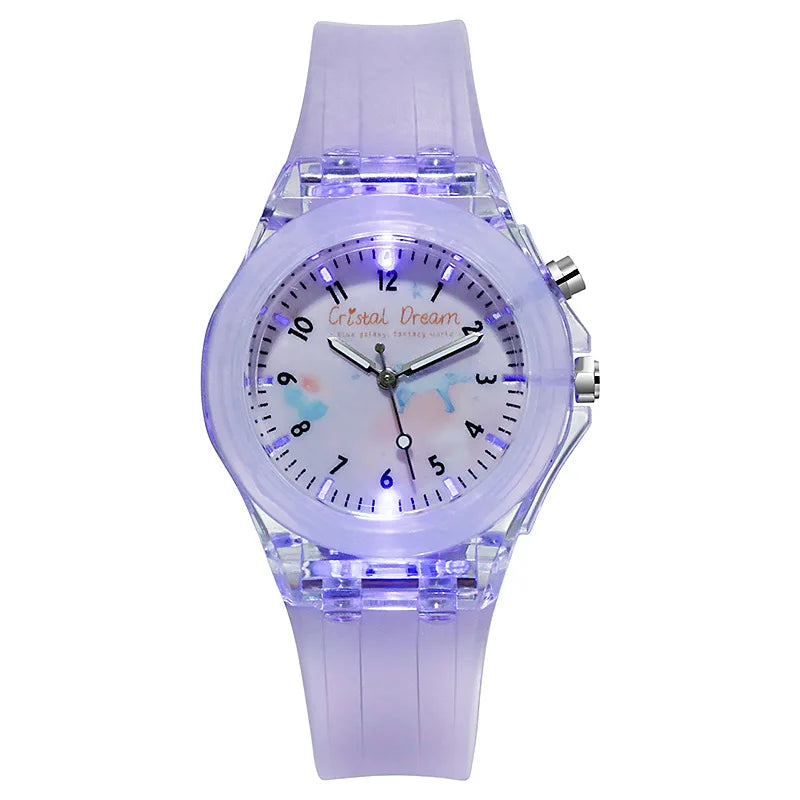 New Sport Kid Watches For Girls Boys Gift Personality Clock Easy Read Children Silicone Flash Quartz Wristwatches Reloj Infantil