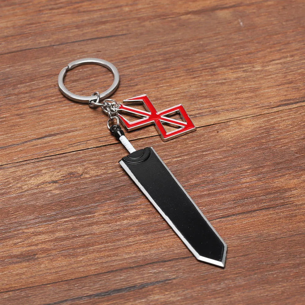 Anime Game Berserk Sword Keychain Cool Dragonslayer Key Ring Bag Backpack Jewelry Decoration for Men Fans Gifts