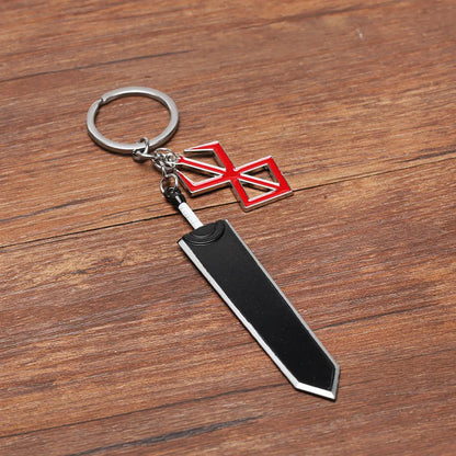 Anime Game Berserk Sword Keychain Cool Dragonslayer Key Ring Bag Backpack Jewelry Decoration for Men Fans Gifts