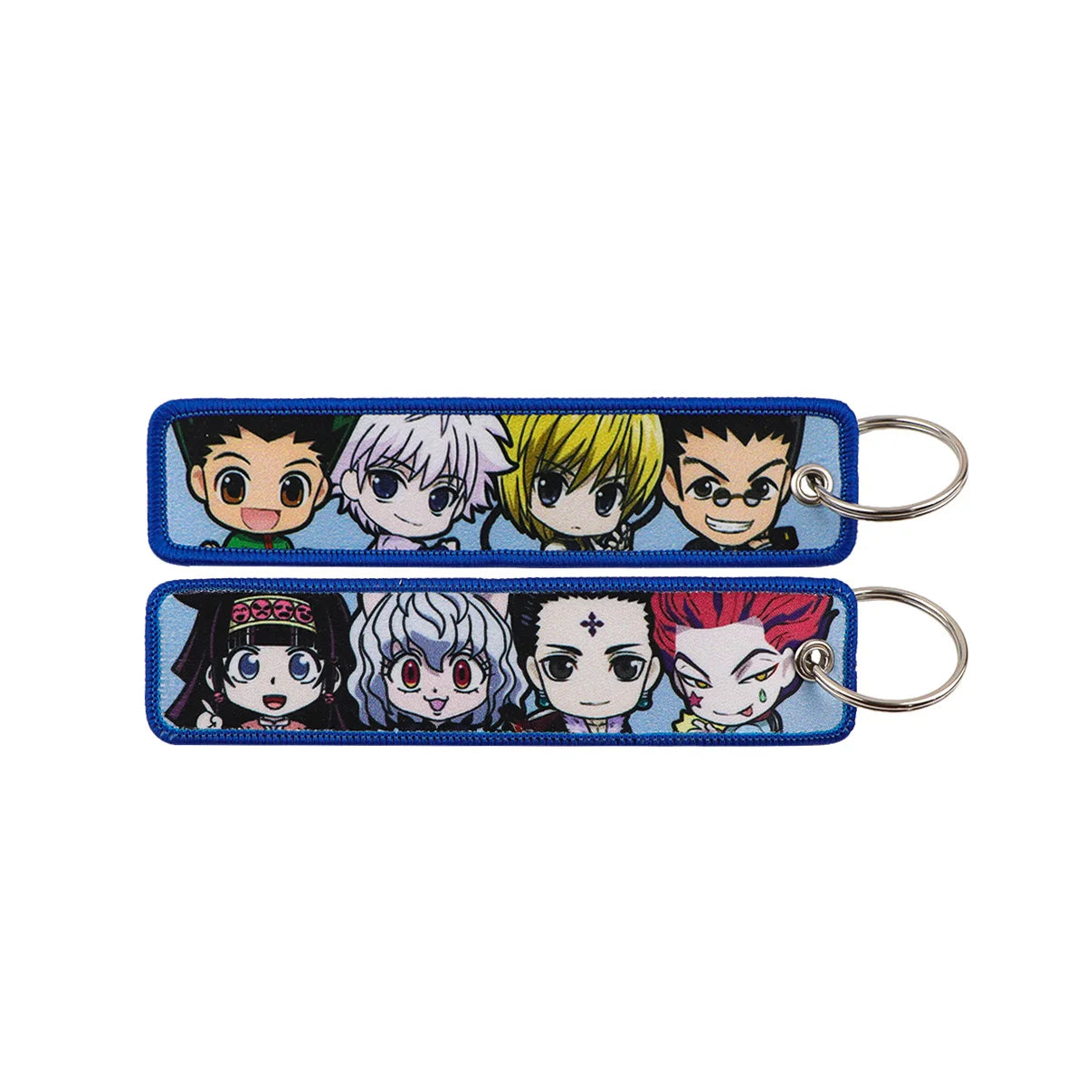 Popular Anime Character Embroidery Keychain Cool Cartoon Key Tag Motorcycles Cars Backpack Chaveiro Fashion Keyring Friend Gifts