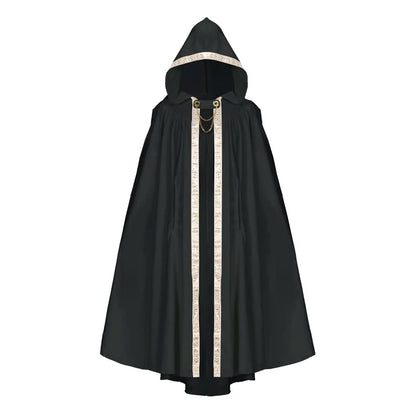 Halloween Retro Pastoral Ribbon Edge Hooded Cloak Medieval Renaissance Lace Cloak Anime Costume Carnival Party Cosplay Jacket