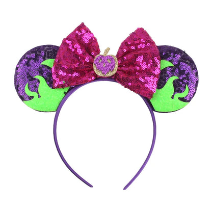 2024 Halloween Mouse Ears Headband Sequins Bow Hairband For Women Featival Party DIY Hair Accessories Boutique
