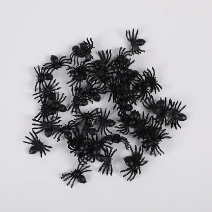 100/50pcs Realistic Spider Christmas Halloween Decoration Plastic Mini Spider Black Scary Spider Prank Haunted House Decorations