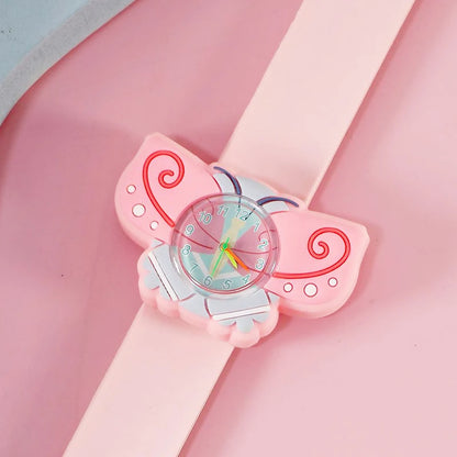Cartoon Children Watches Baby Study Look The Time Toy Bracelet Kids Slap Watch for Boys Girls Birthday and Christmas Gift Clock