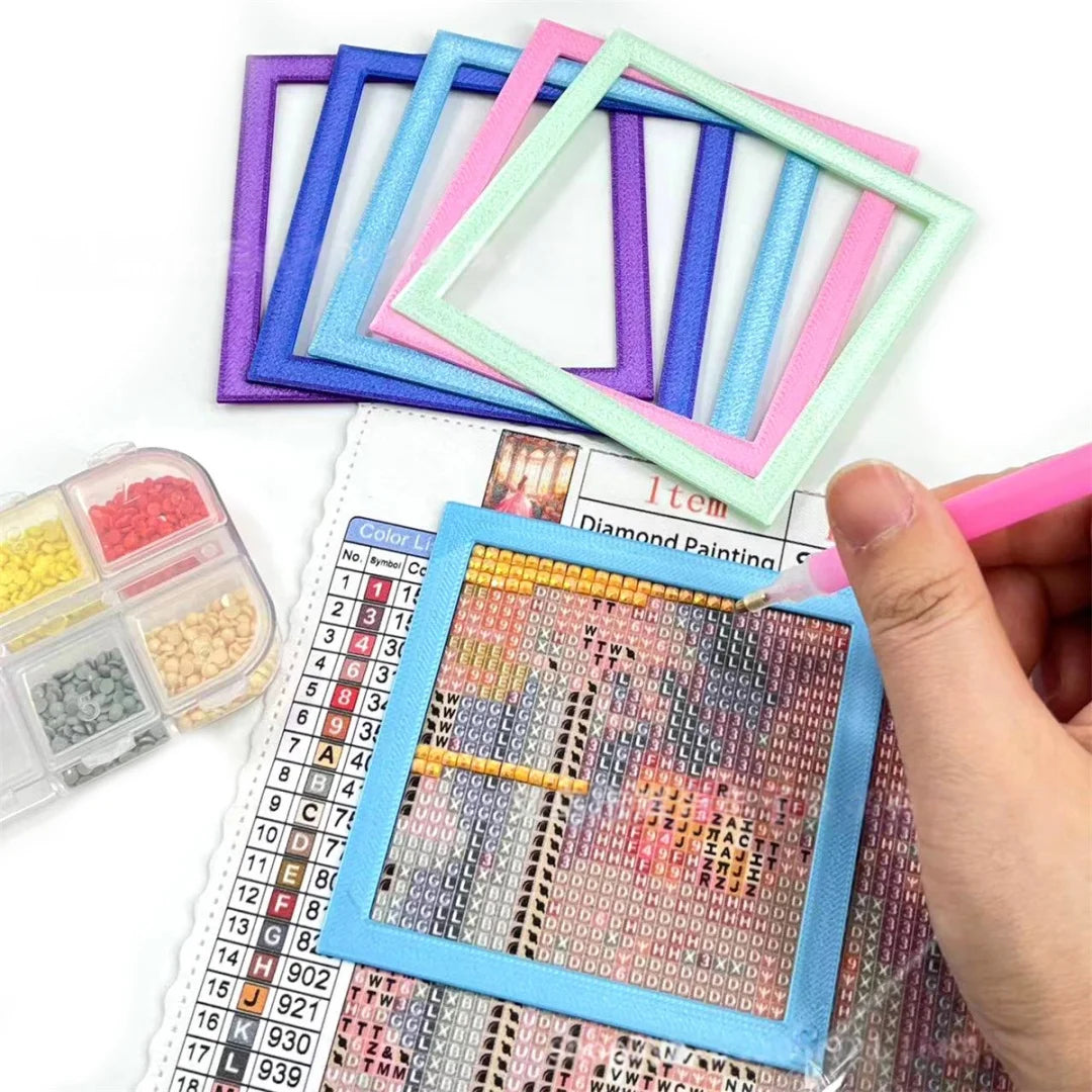 2Pcs Diamond Painting Positioning Rulers in Random Colors - Reusable Multi-Specification Grid Alignment Frames, DIY Diamond Art Crafts Precise Drilling Spacing Guide Tool