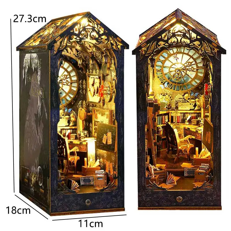DIY Book Nook Insert Kits Wooden Doll House Building Kit Magic House Casa Bookend With Furniture Bookshelf Home Decoration Gift