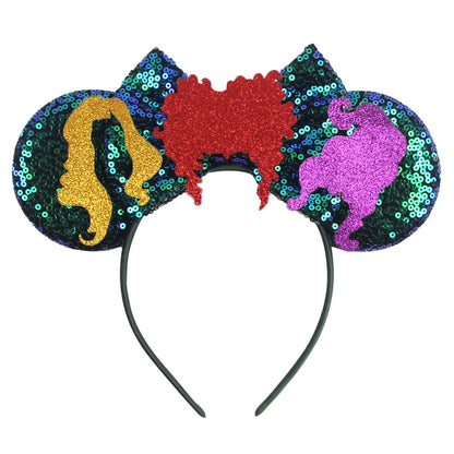 2023 Mouse Ears Headband For Kids Adult Halloween Spider Sequins Bow Hairband Festival Party Cospaly DIY Hair Accessories