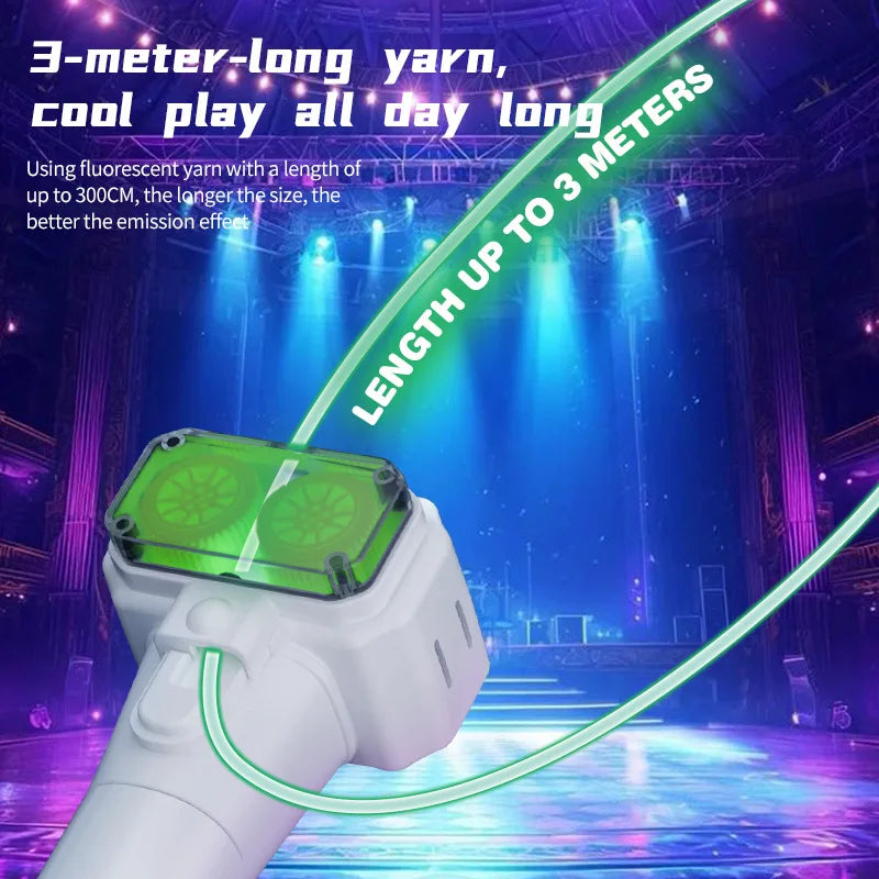 Light Toy String Glow In The Dark String Rope Launcher Luminous Portable Handheld String Stress Relief Toys For Kids Party Gifts