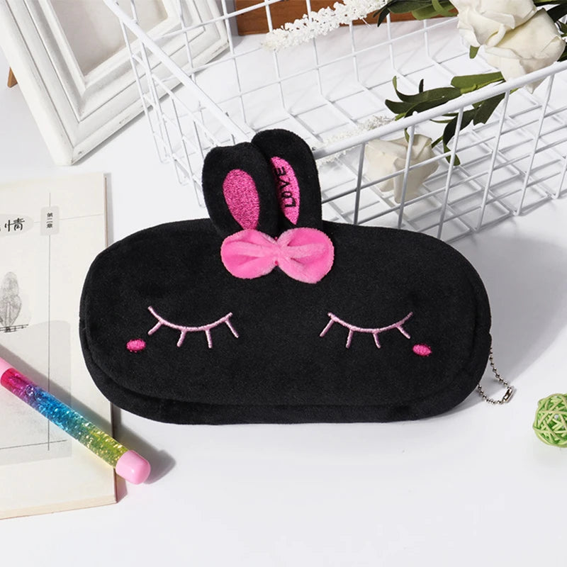 1 PCS 20CM Kawaii Cartoon Animals Plush Pouch Pencil Case Bag Key Chain Coin Purse Wallet Case Pouch Bag School Supplies Gift