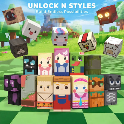 Magnetic Building Blocks Magnet World Character People Animal Brick Cube STEM Educational Toy Gift for Boys Girls Children