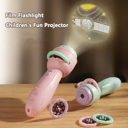 Projection Flashlight Early Education Puzzle Development Toy 80 Patterns Cartoon Projector Torch Baby Toy Children Enlightenment
